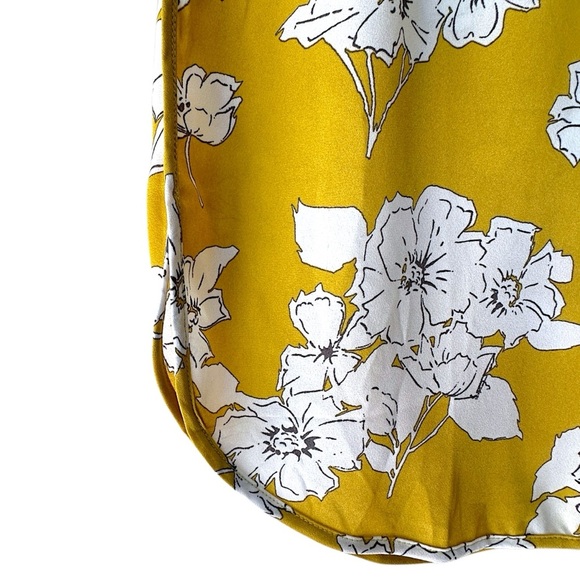 LOFT | NWOT SLEEVELESS FLORAL TANK STYLE TOP MUSTARD YELLOW WHITE | EXTRA SMALL - Picture 5 of 9